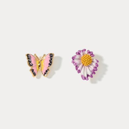 Daisy Butterfly Stud Earrings