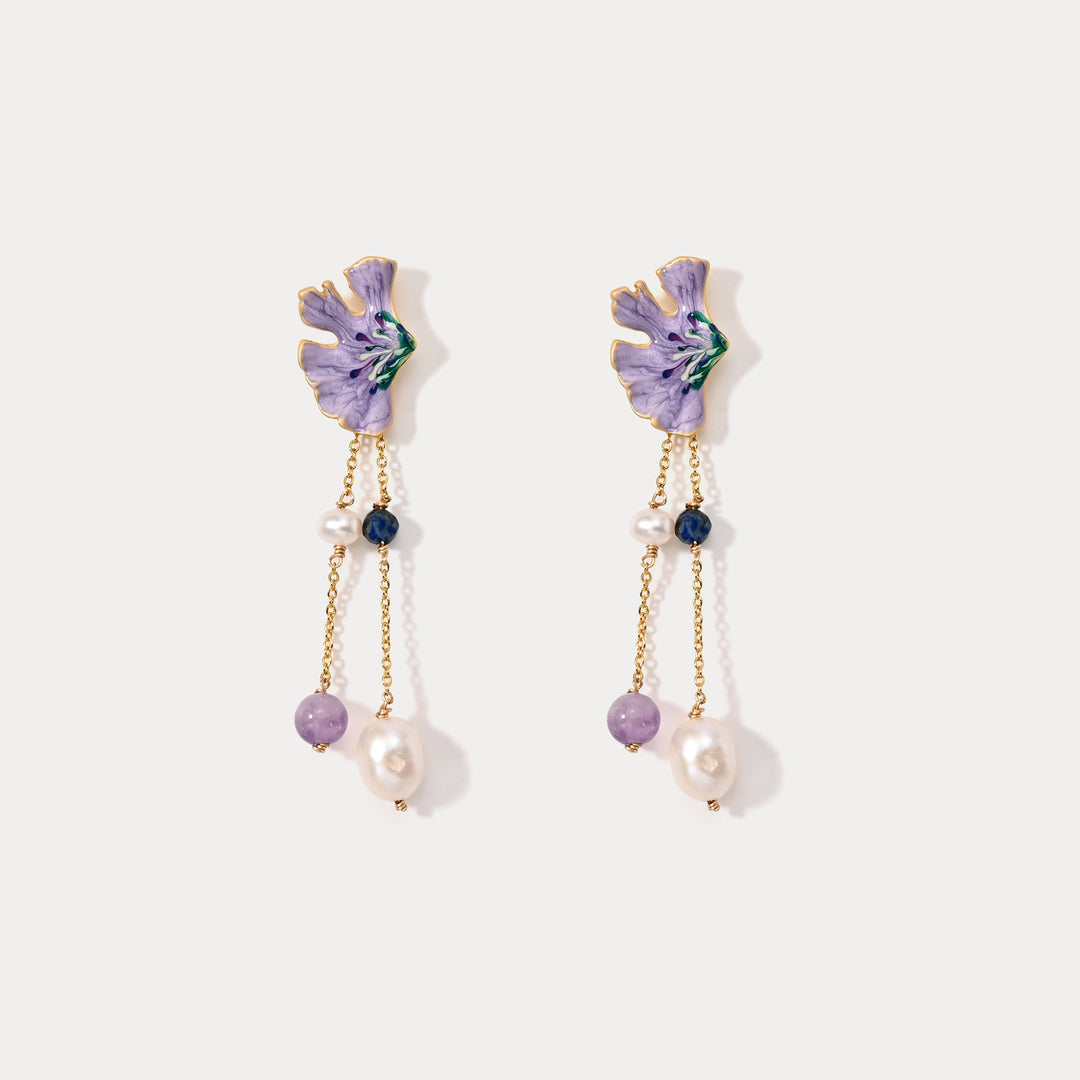 Ginkgo Leaf Dangling Earrings
