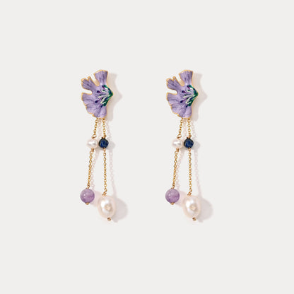 Ginkgo Leaf Dangling Earrings