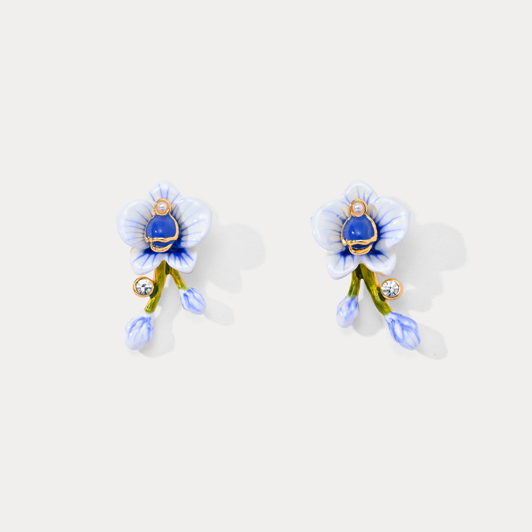 Blue Orchid Earrings