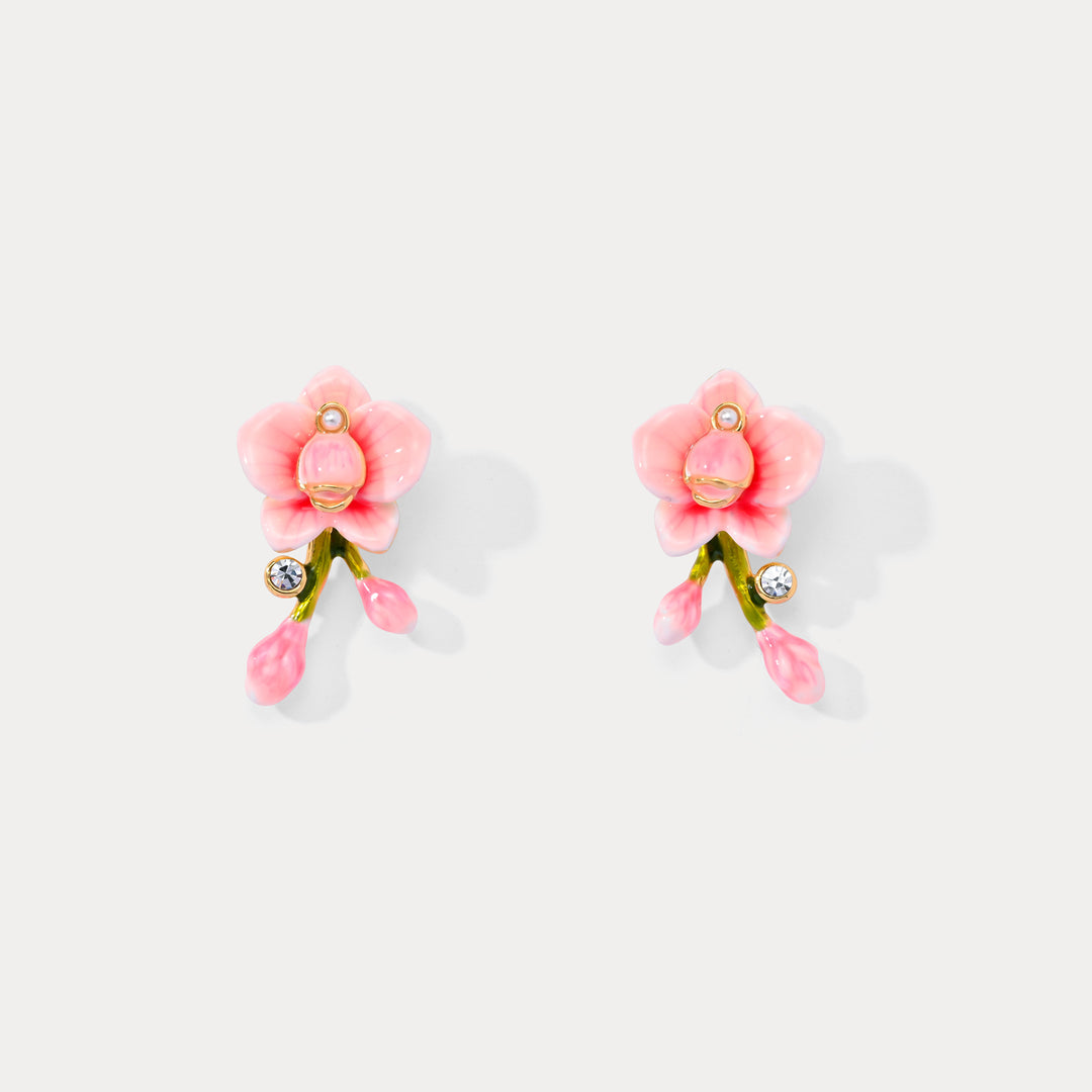 Pink Orchid Earrings