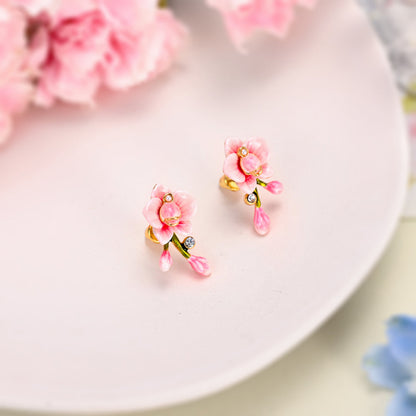 Pink Orchid Earrings