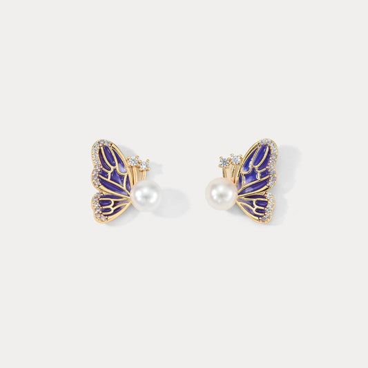 Butterfly Pearl Earrings