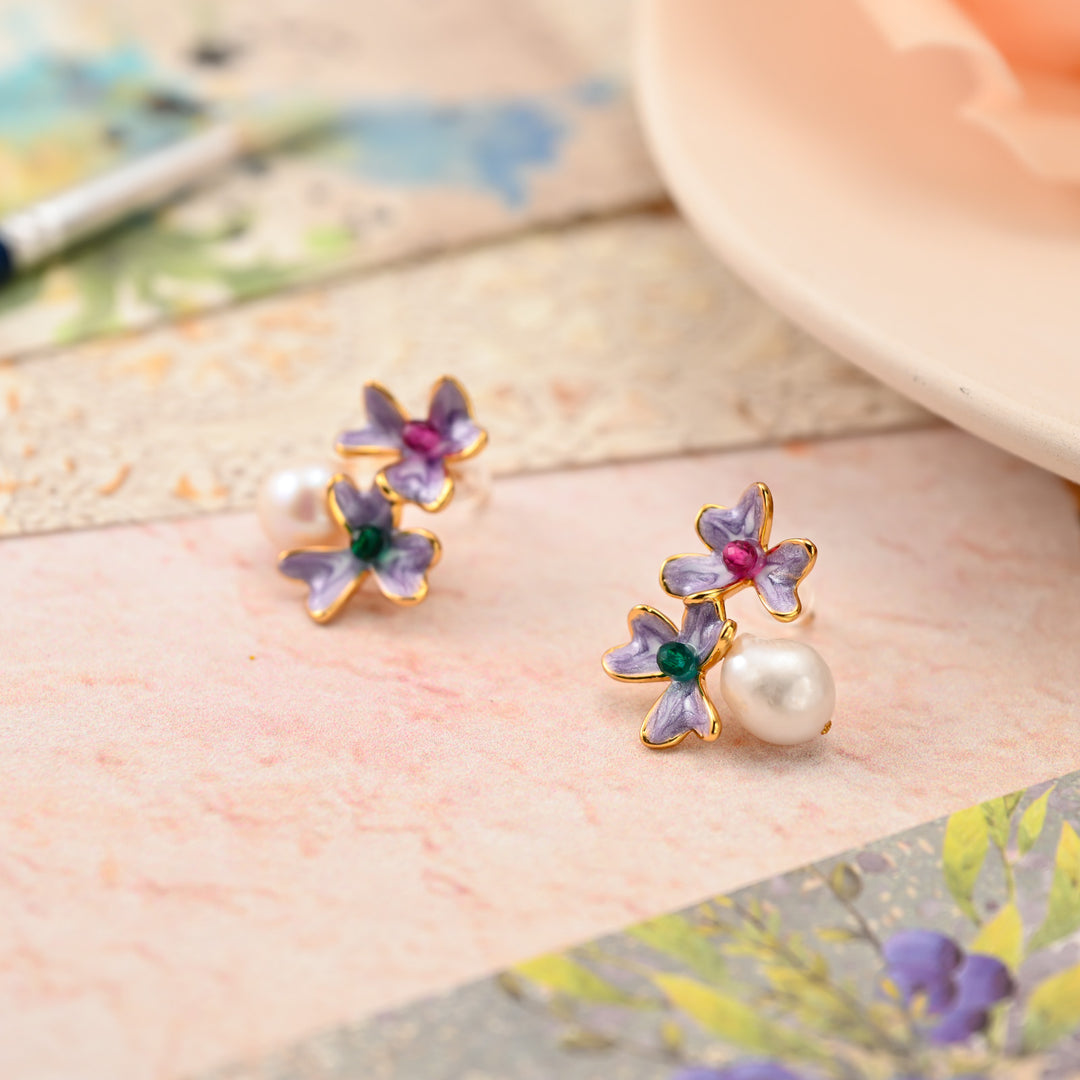 Iris Baroque Pearl Earrings