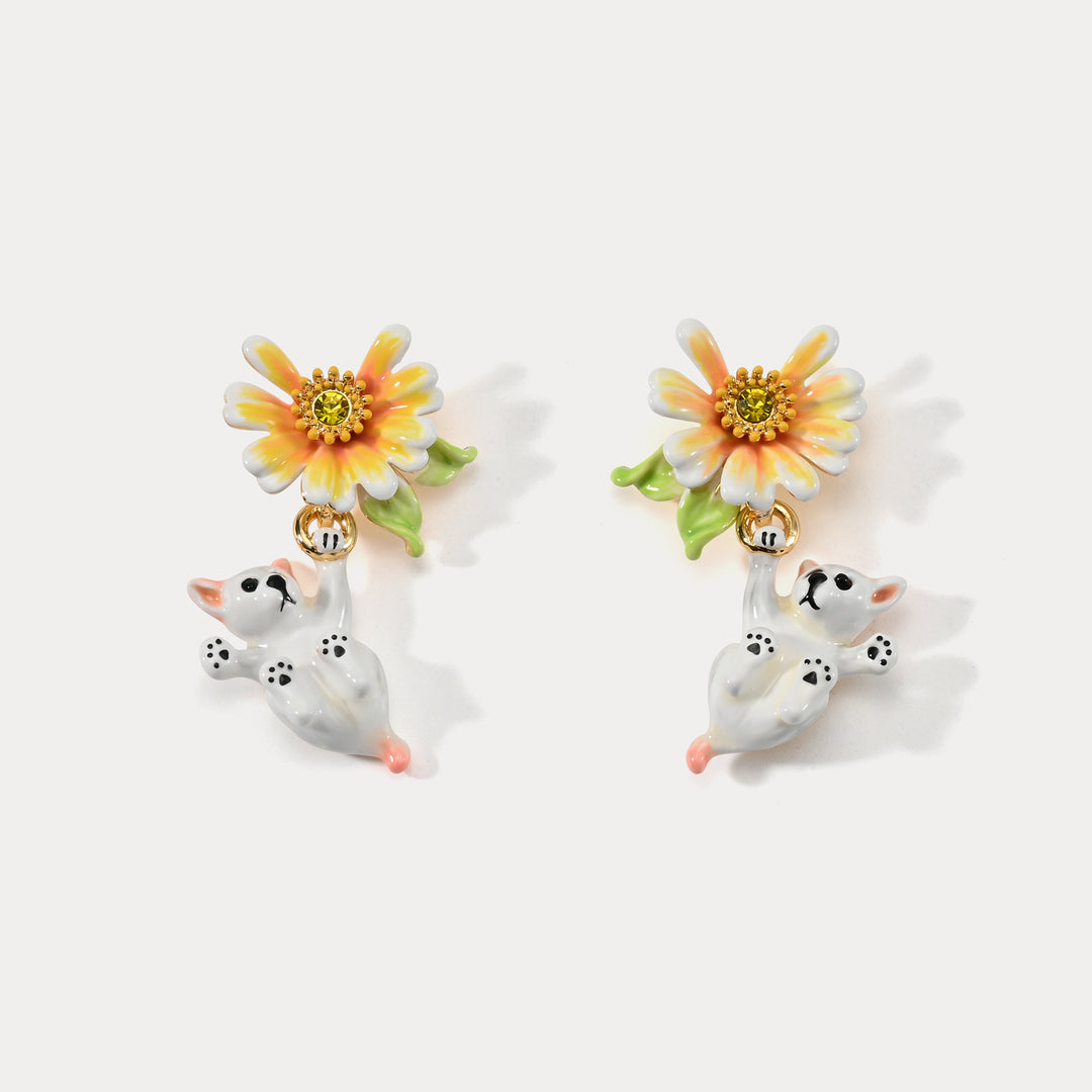 Dog Drop Earrings