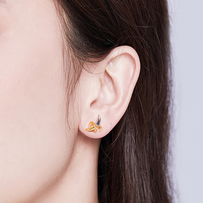 Silver Banana Earrings