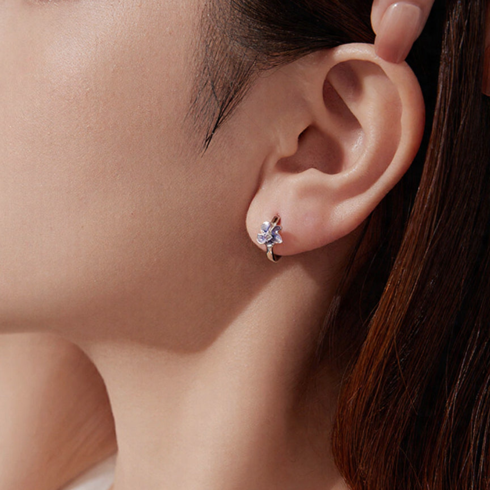 Purple Iris Earrings