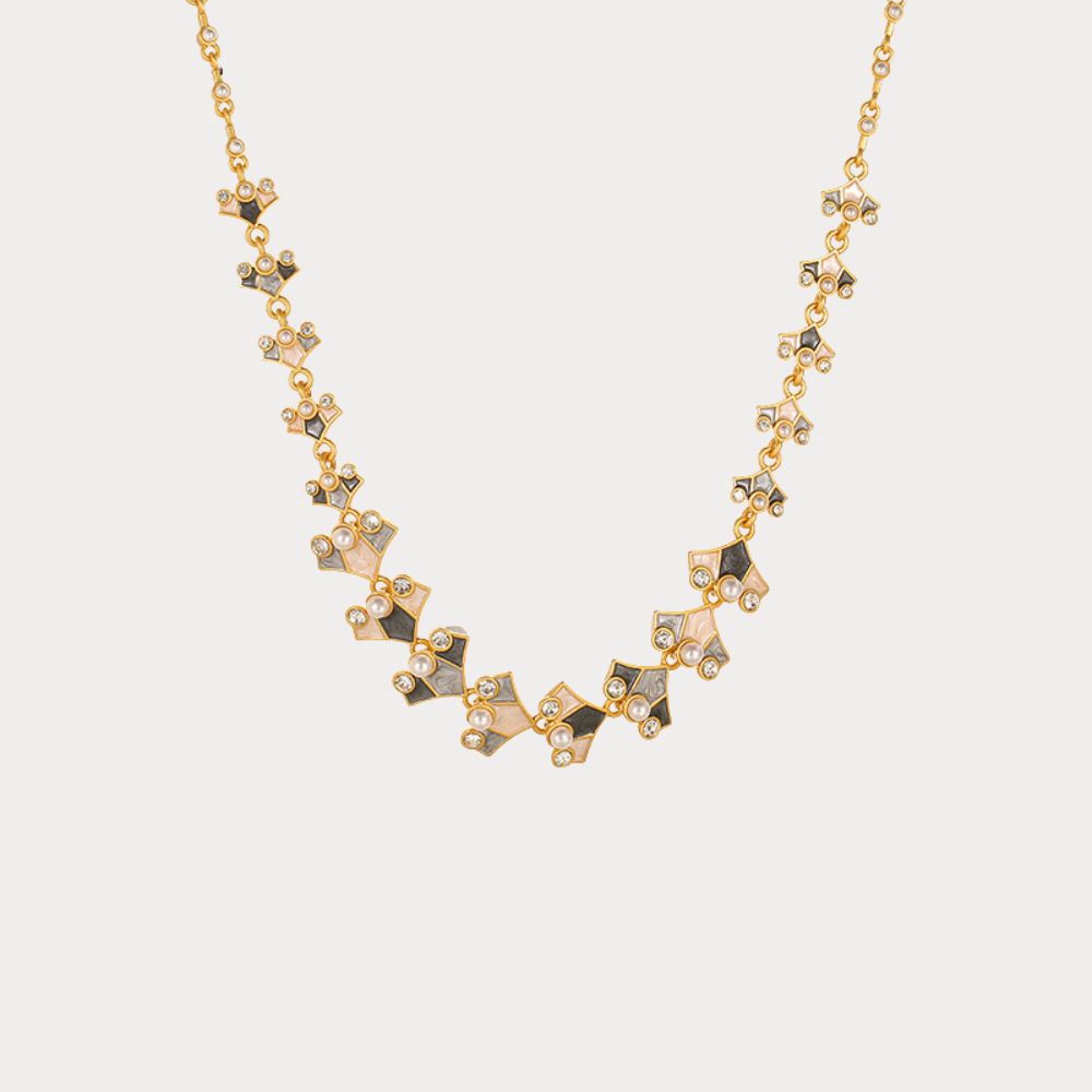 Vintage Petal Pearl Necklace