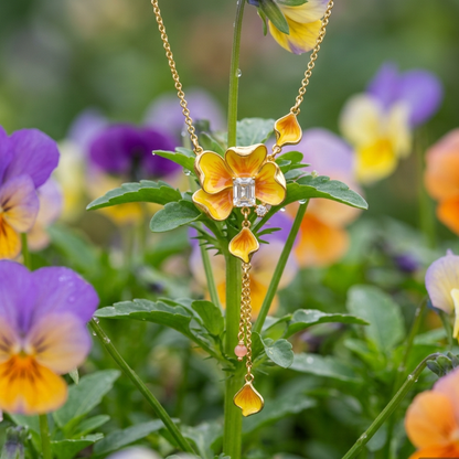 Golden Pansy Necklace
