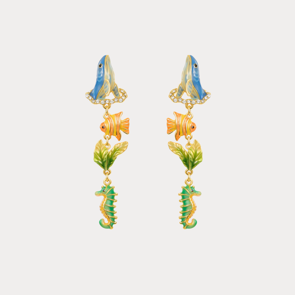 Whale Dangle Earrings
