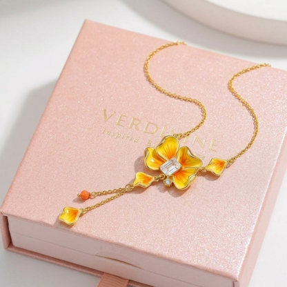 Golden Pansy Necklace