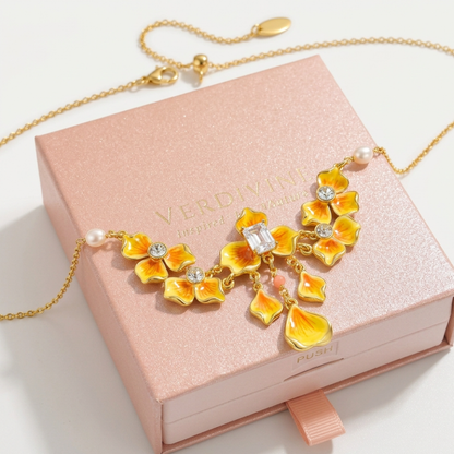 Golden Pansy Necklace