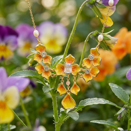 Golden Pansy Necklace