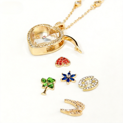 Personalized Radiant Heart Charm Box Necklace