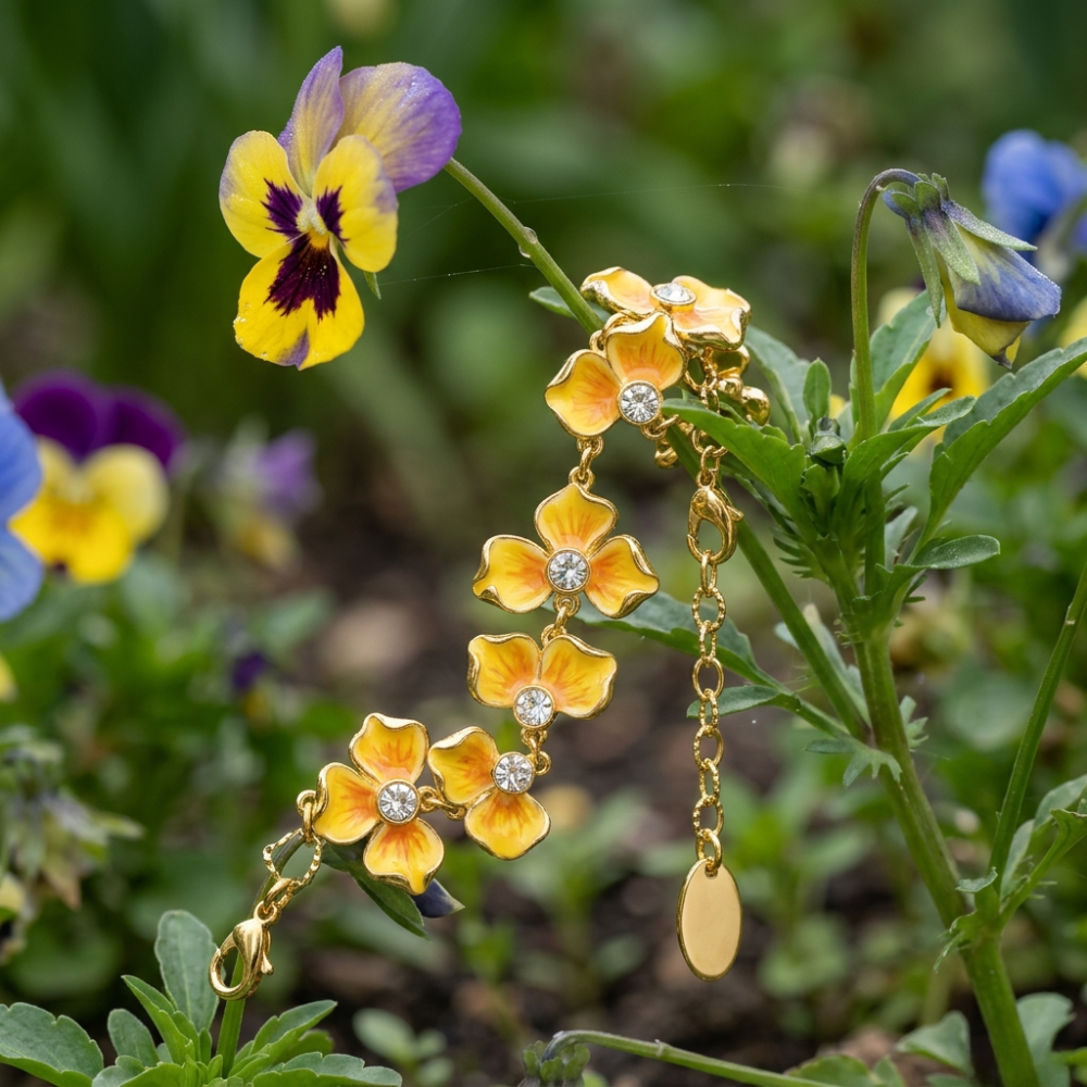 Golden Pansy Bracelet