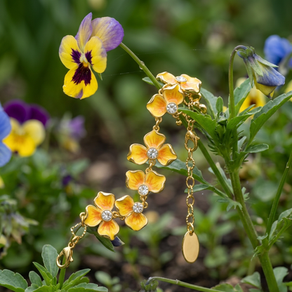 Golden Pansy Bracelet