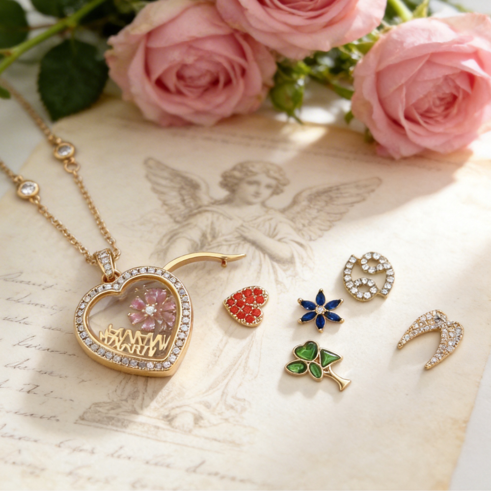 Personalized Radiant Heart Charm Box Necklace