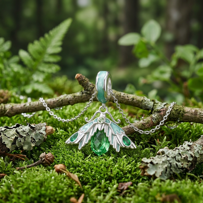 Green Moth Pendant Necklace