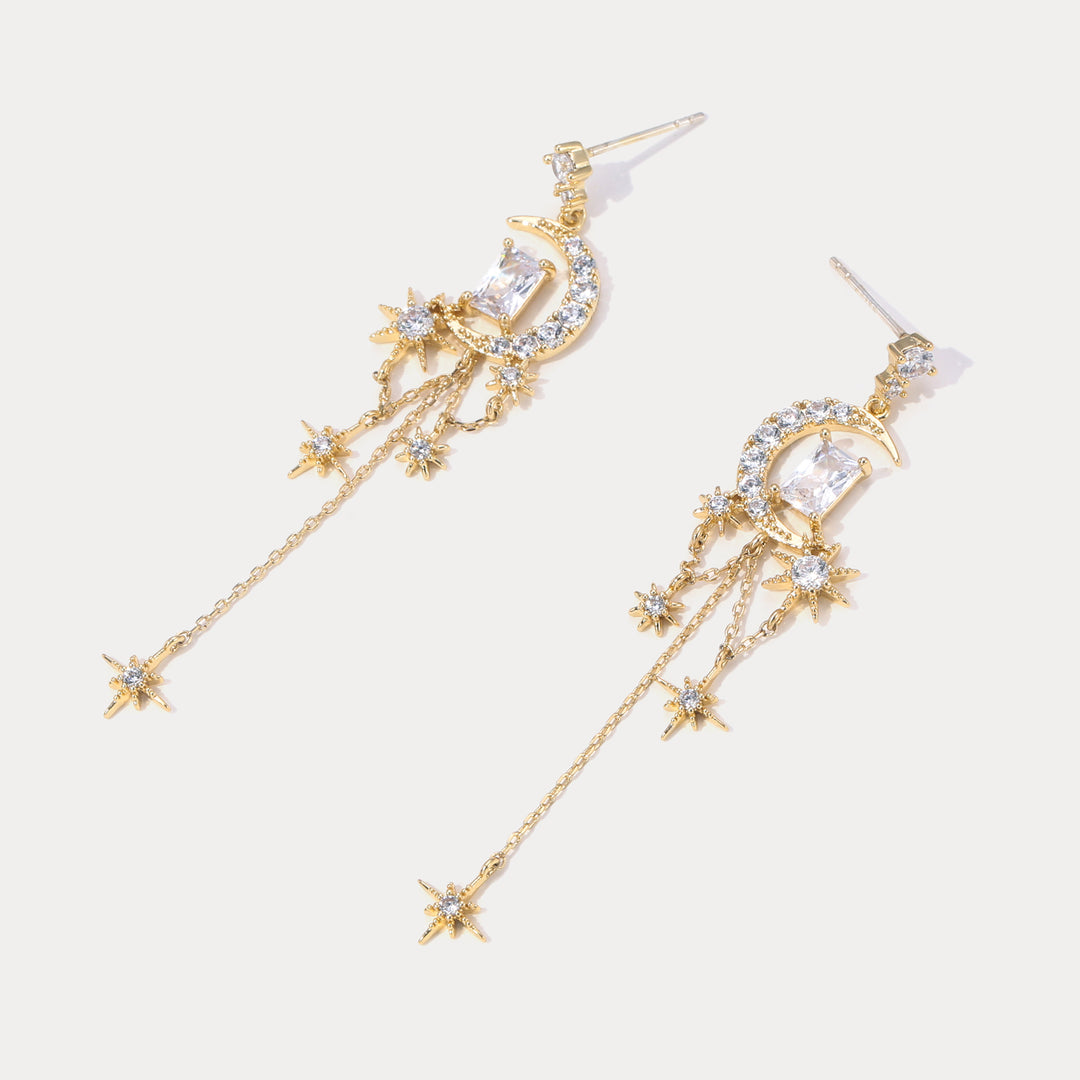 Moon and Star Earrings