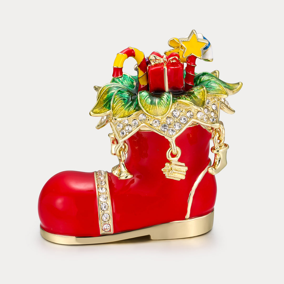 Santa's Christmas Boot Trinket Box