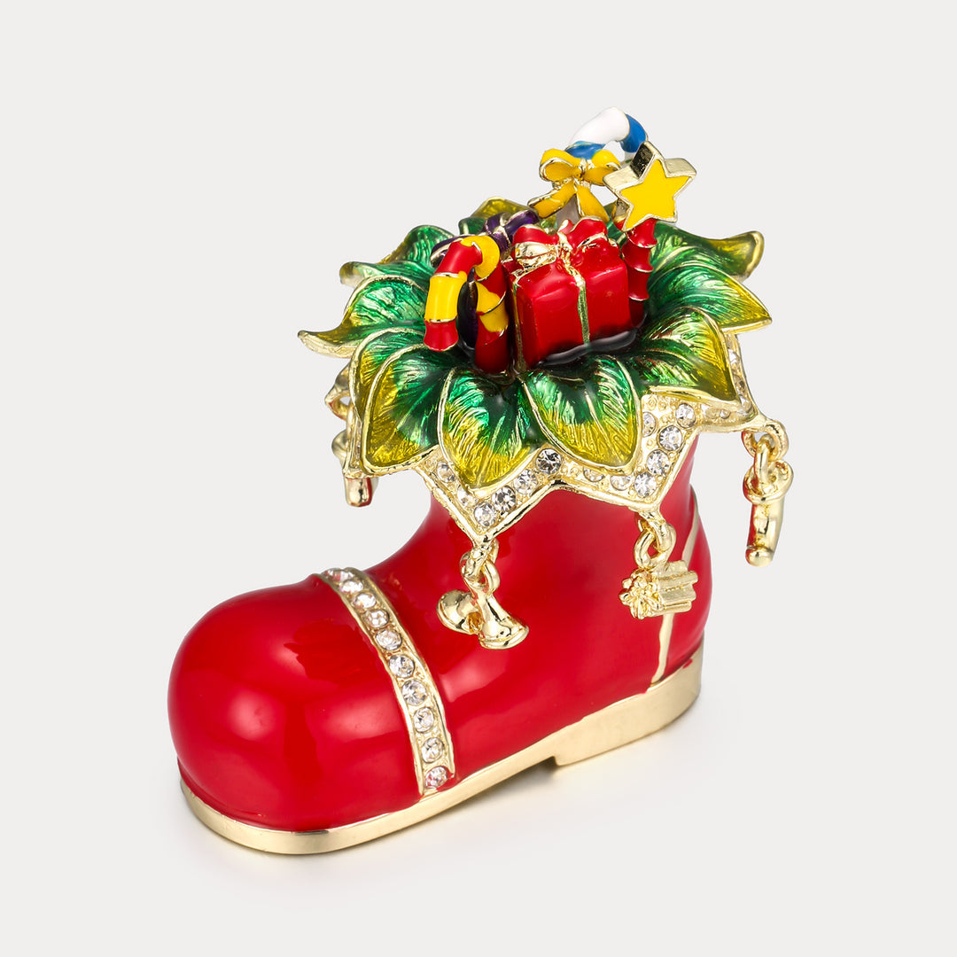 Santa's Christmas Boot Trinket Box