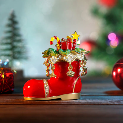 Santa's Christmas Boot Trinket Box