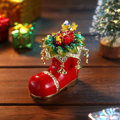 Santa's Christmas Boot Trinket Box