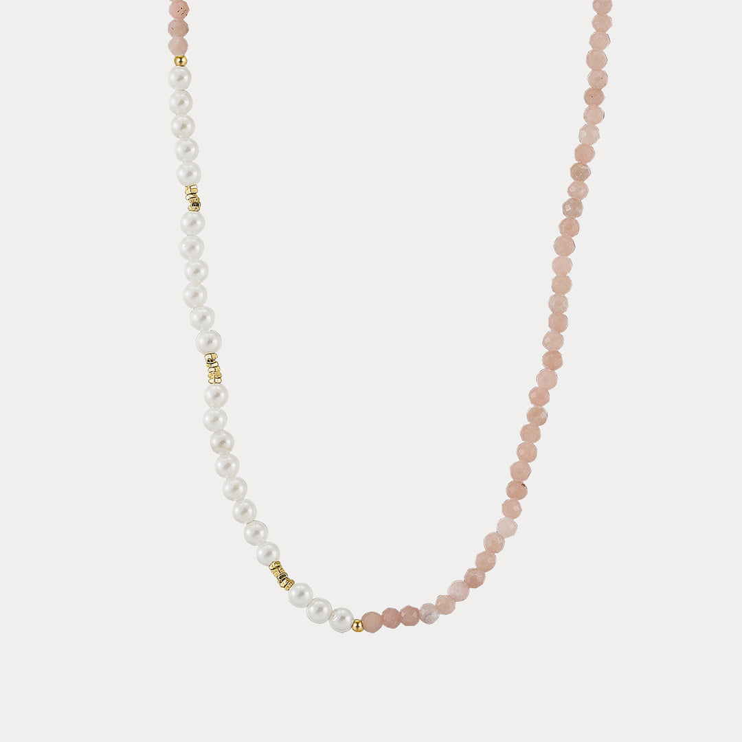 Pink Pearl Seed Bead Necklace