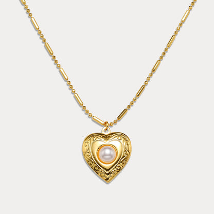 Gold Heart Locket Necklace