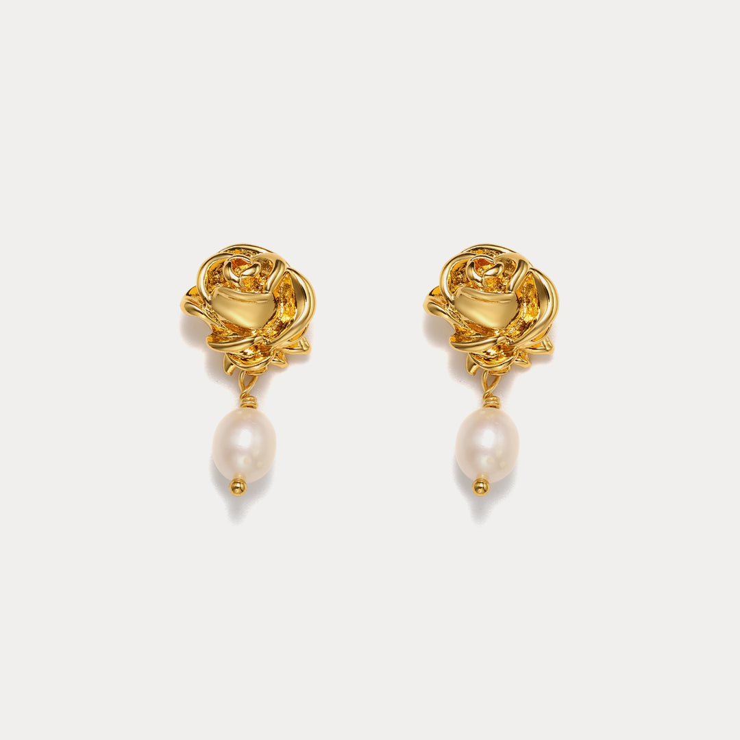 Tears of Rose Pearl Earrings