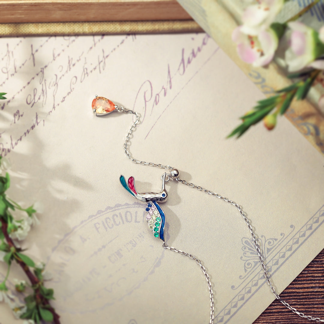 Silver Hummingbird Necklace