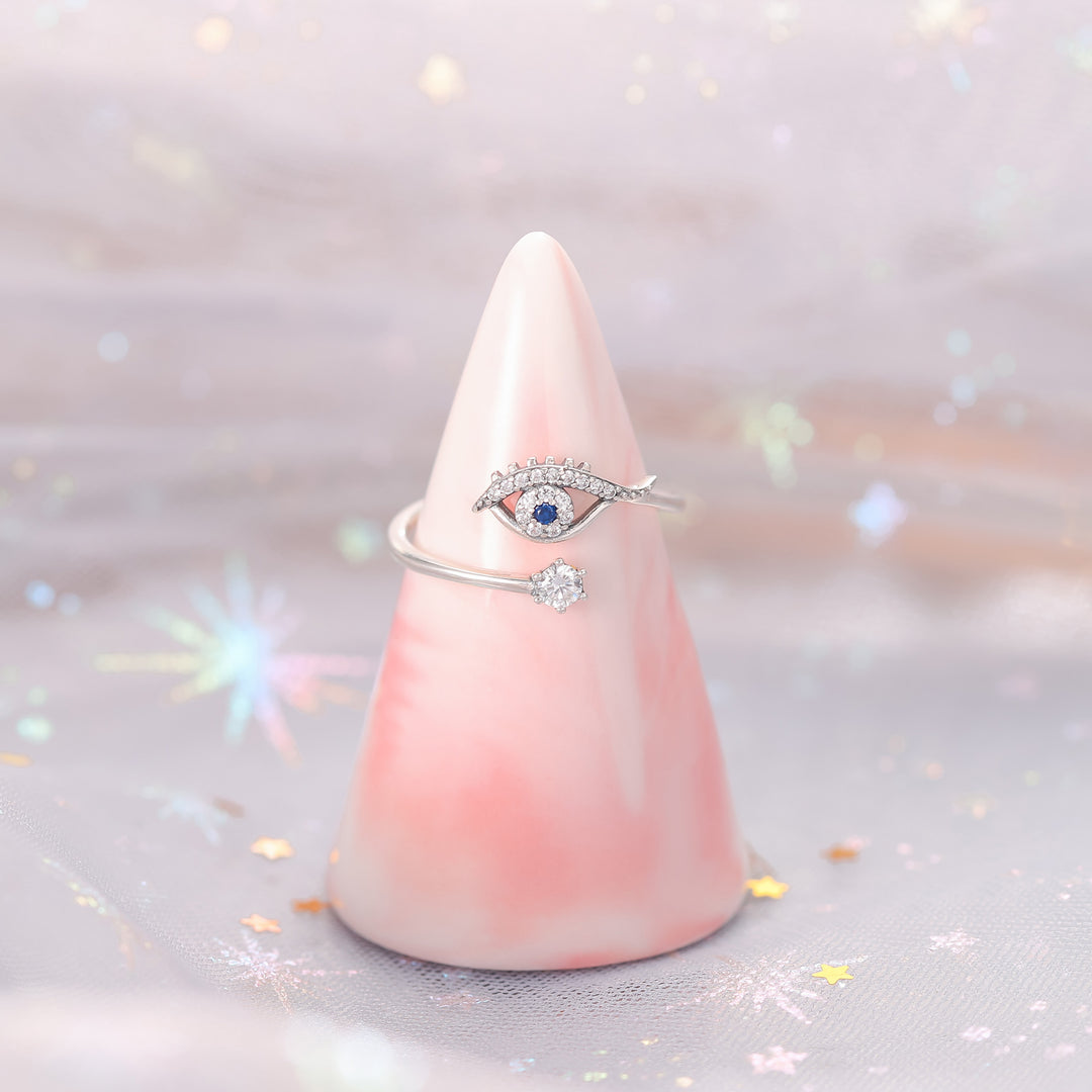 Silver Evil Eye Ring