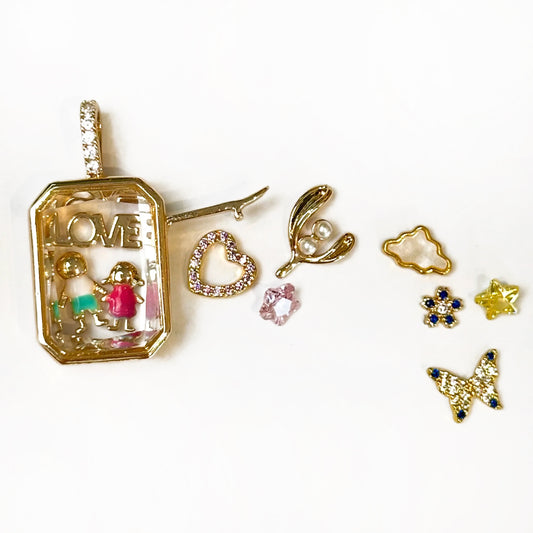 Personalized Octagon Charm Box Necklace
