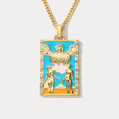 The Lovers Tarot Card Necklace