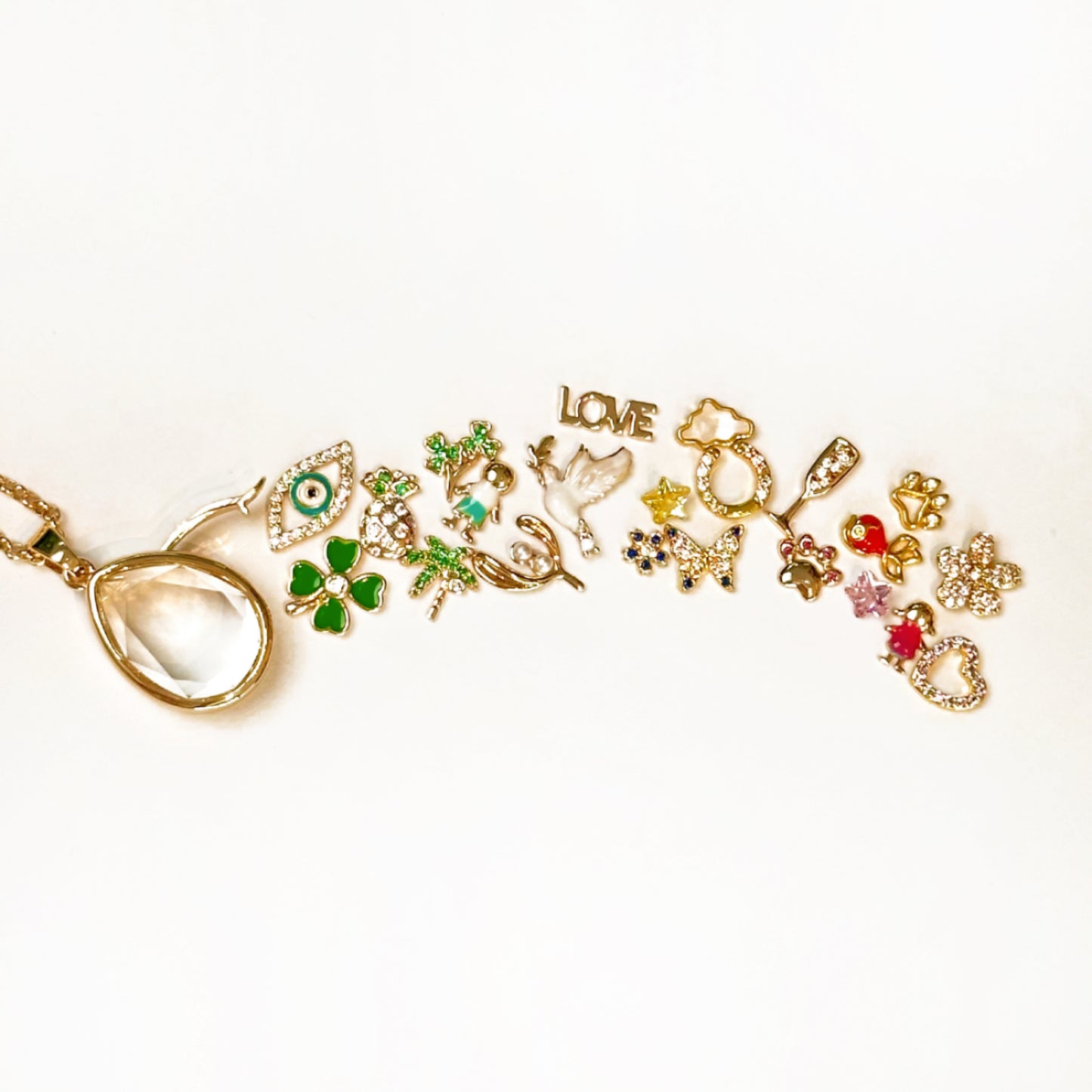 Personalized Waterdrop Charm Box Necklace
