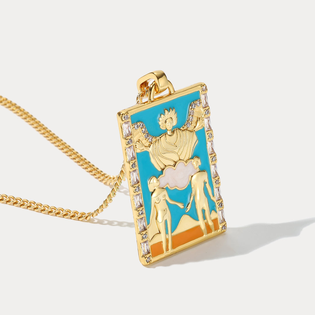 The Lovers Tarot Card Necklace