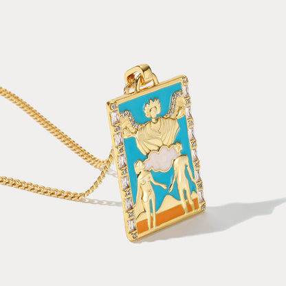 The Lovers Tarot Card Necklace