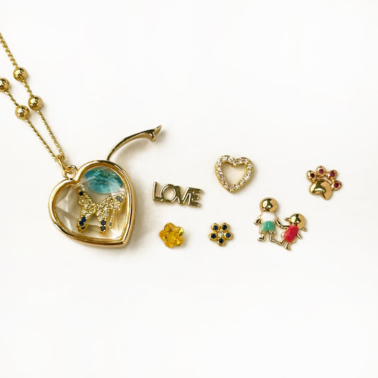 Personalized Memory Heart Charm Box Necklace