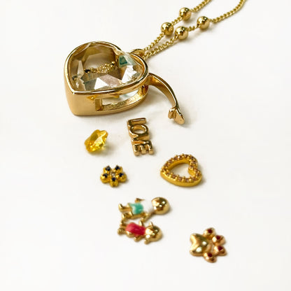 Personalized Memory Heart Charm Box Necklace