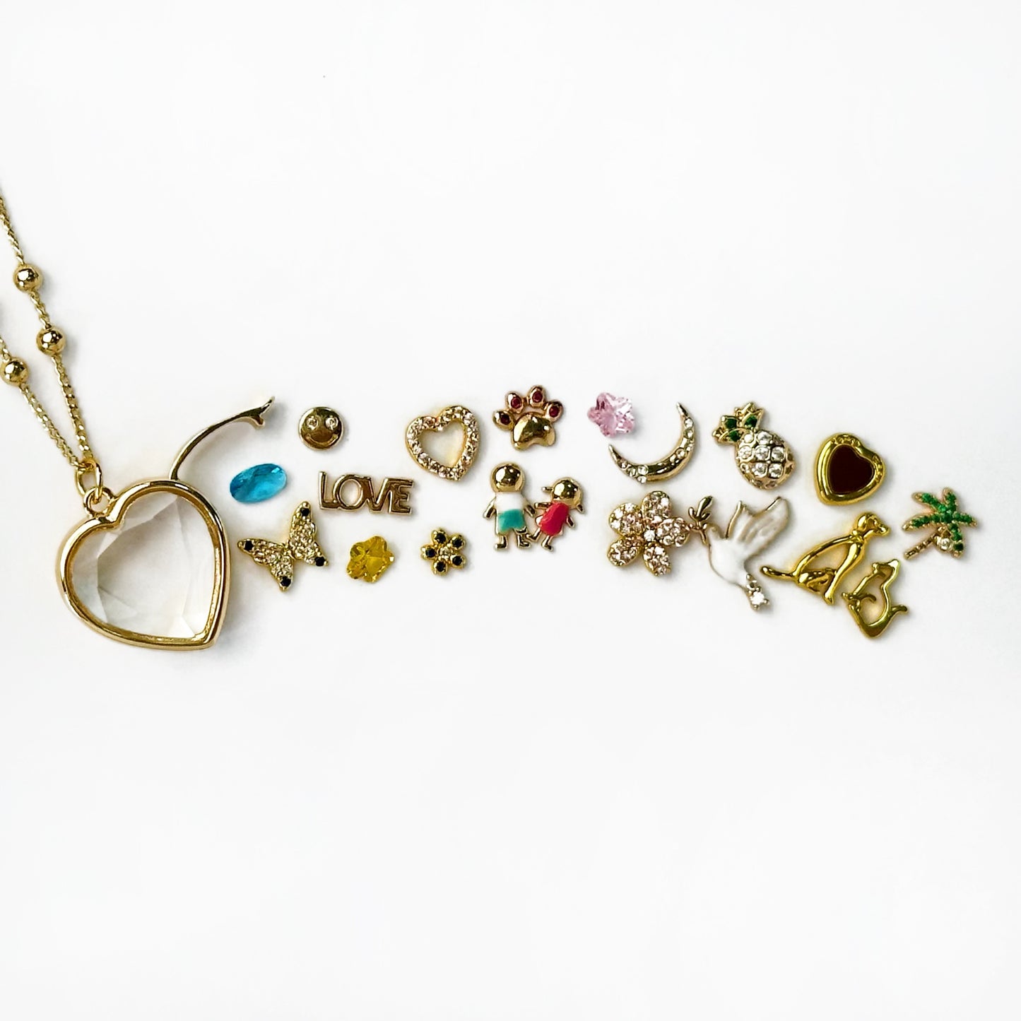 Personalized Memory Heart Charm Box Necklace