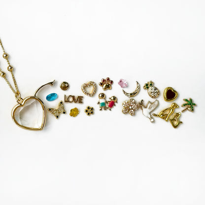 Personalized Memory Heart Charm Box Necklace