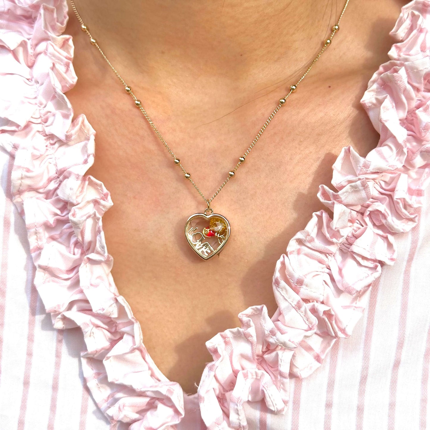 Personalized Memory Heart Charm Box Necklace
