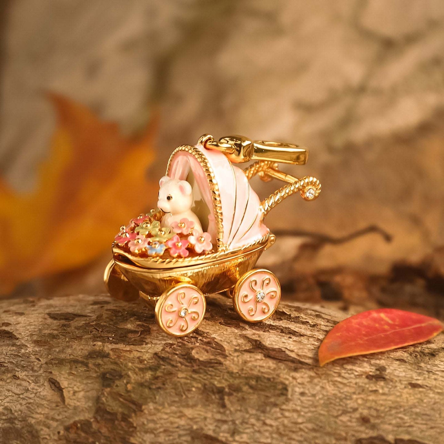 Stroller Locket Pendant With Little Bear