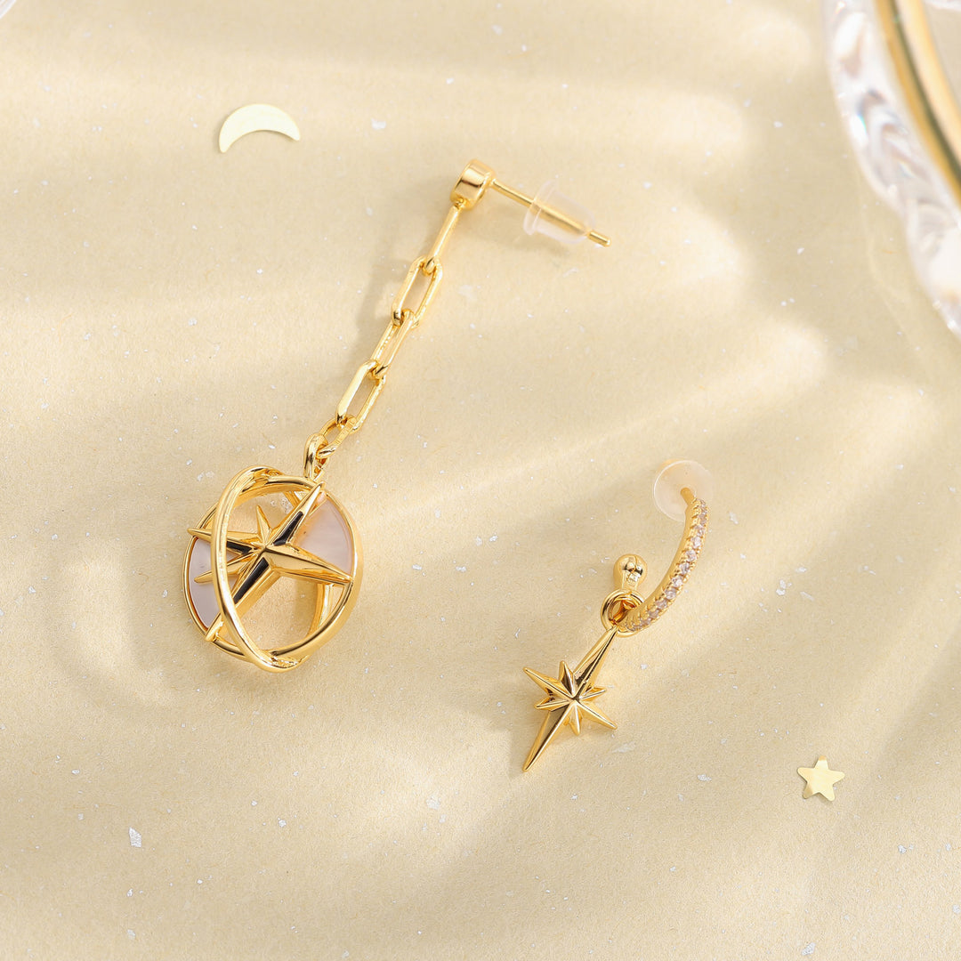 Sphere North Star Earrings