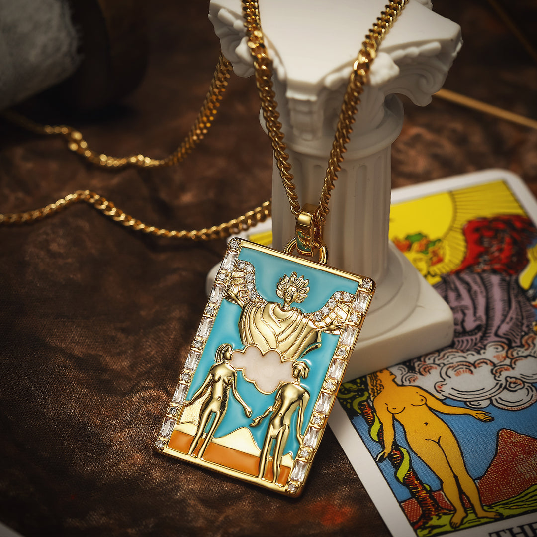 The Lovers Tarot Card Necklace