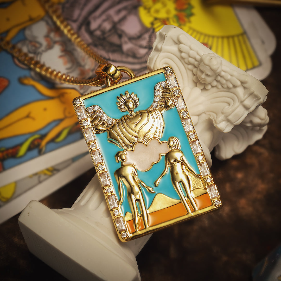 The Lovers Tarot Card Necklace