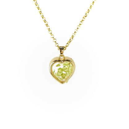 Personalized Crystal Bead Mini Heart Locket Necklace