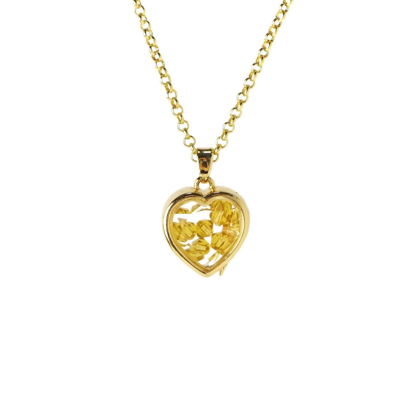 Personalized Crystal Bead Mini Heart Locket Necklace