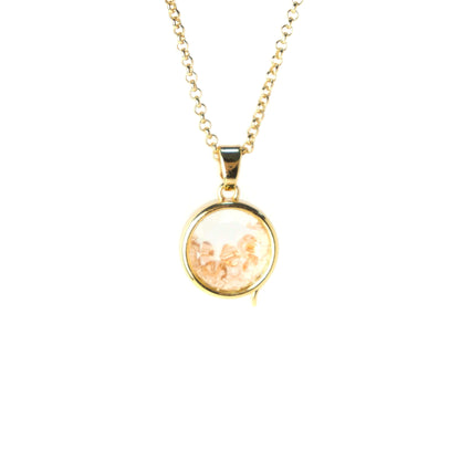 Personalized Crystal Bead Mini Round Locket Necklace