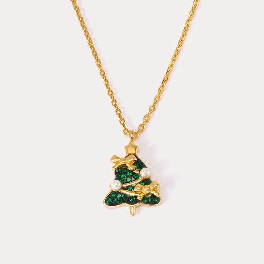 Christmas Tree Bow Necklace